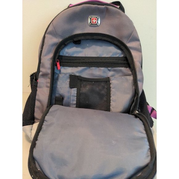 SwissGear Purple/Grey Laptop Backpack Bag - Picture 9 of 9